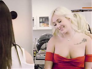 Hairdresser lesbian pussy tonguing with Daisy Lee and Eva long